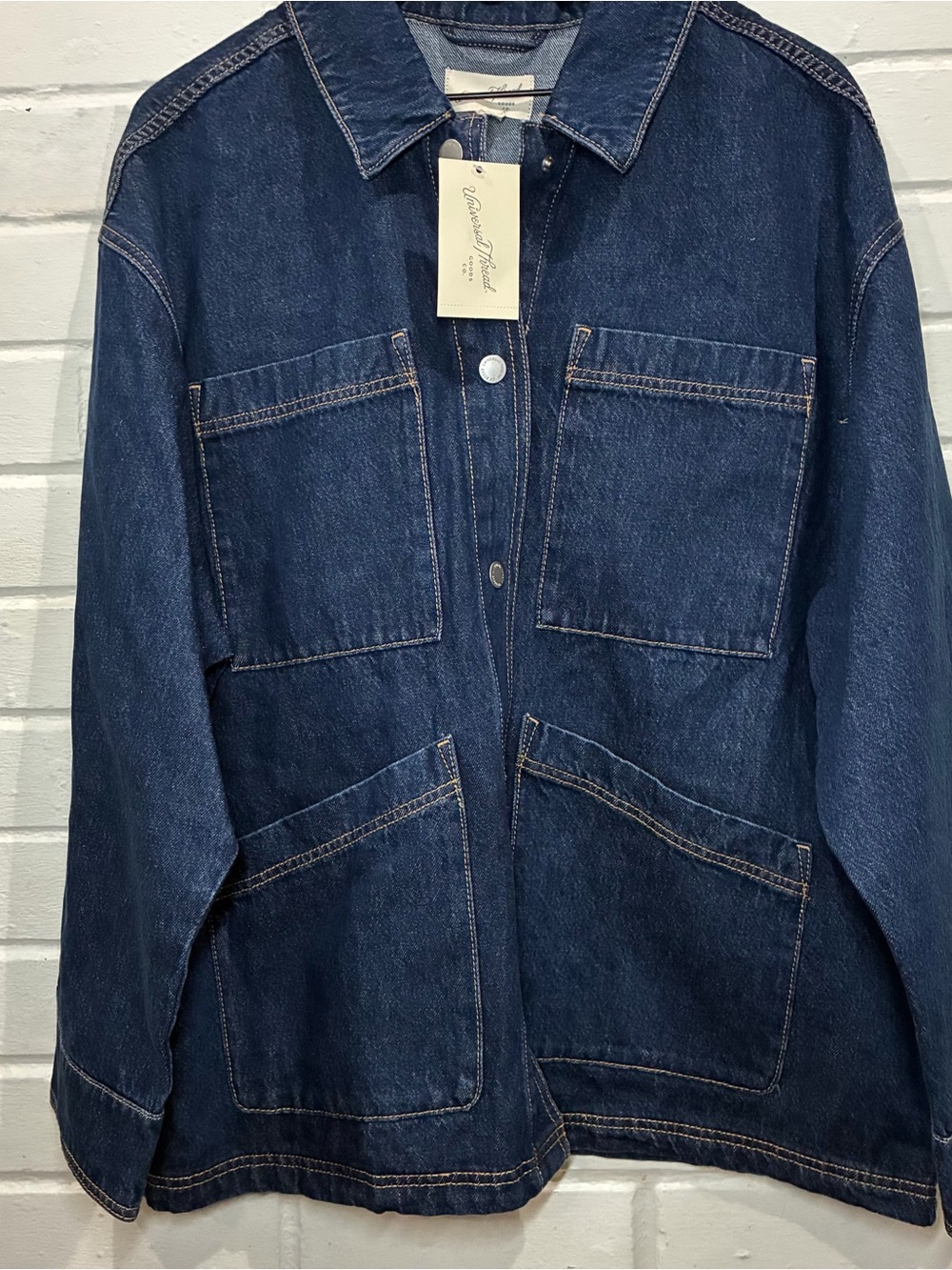 NWT Women's Denim Chore Coat by Universal Thread XL - Picture 4 of 10